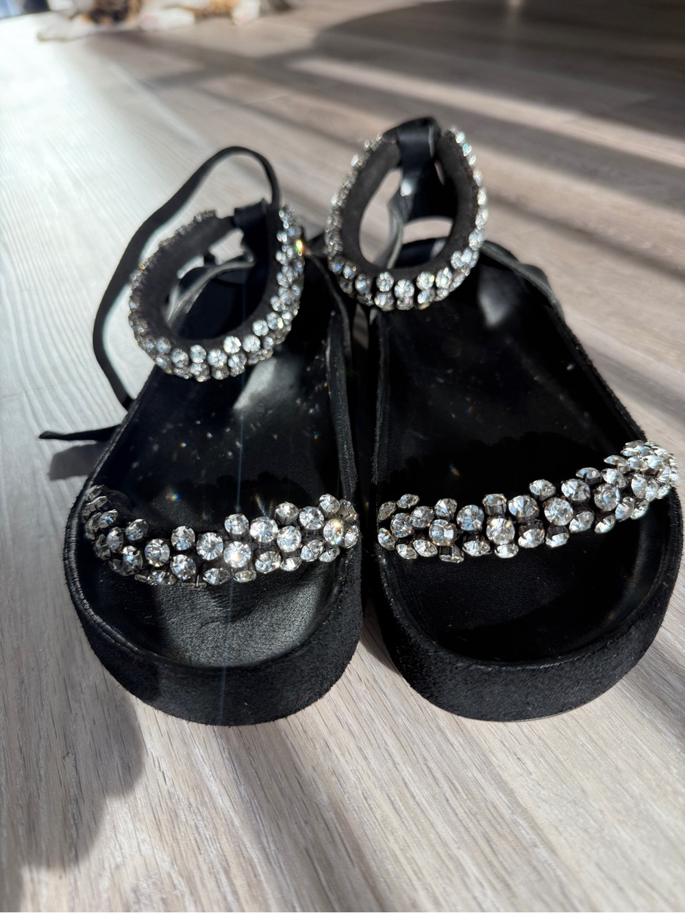 Isabel Marant Black Jeweled Ankle-Strap Sandals never worn size 38